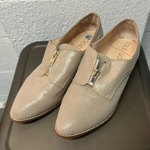 Sole Society Nirvana Glitter And Zip Women's Flat Shoes Size 9.5